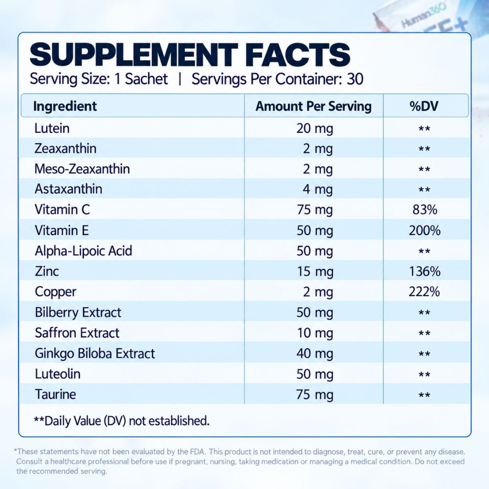 SEE+ Ultimate 14-in-1 Eye Health Formula - Engineered for Absorption