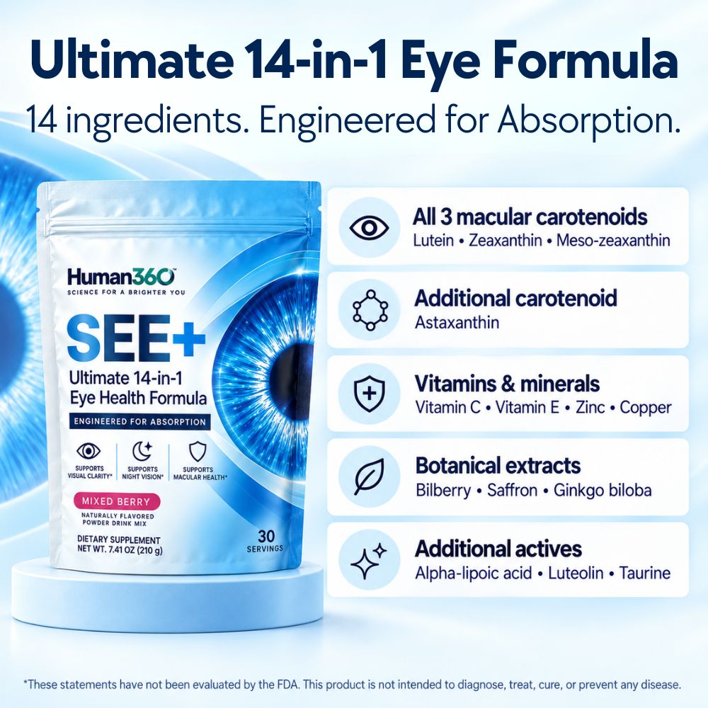 SEE+ Ultimate 14-in-1 Eye Health Formula - Engineered for Absorption