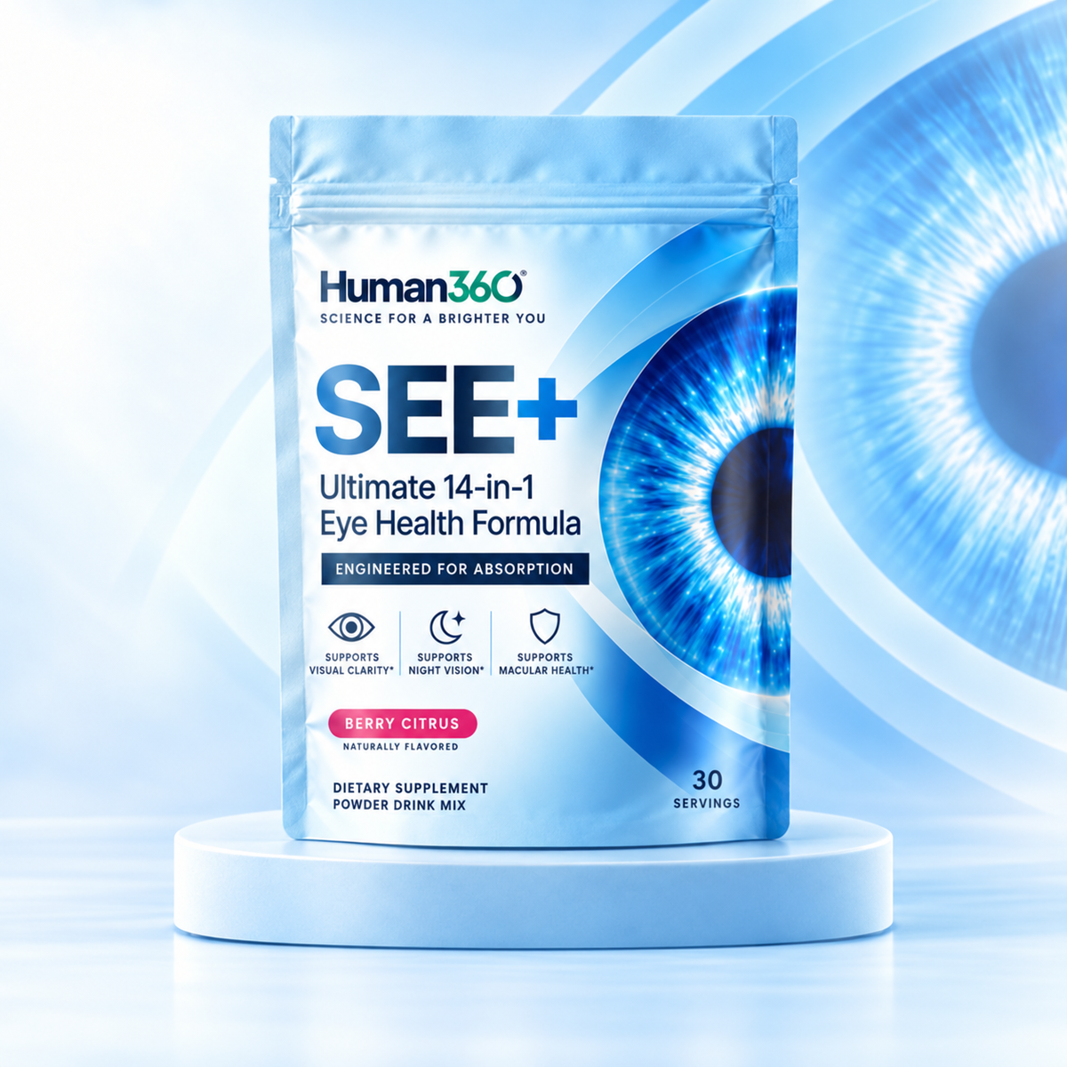 Human360 SEE+ capsule bottle.