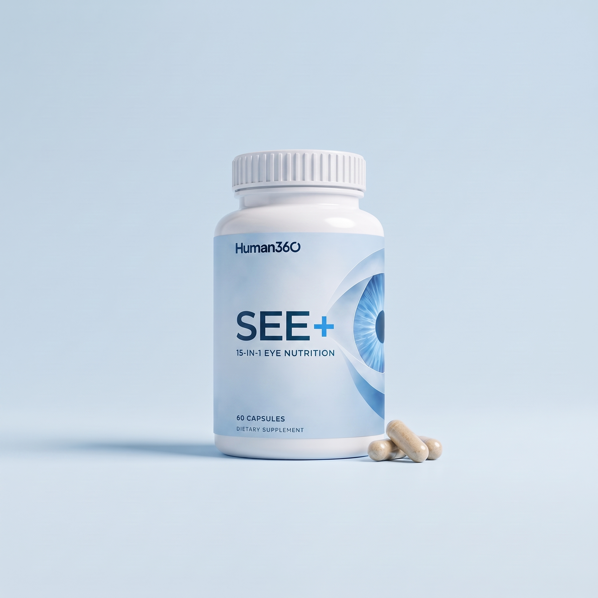 Human360 SEE+ 60-capsule bottle.