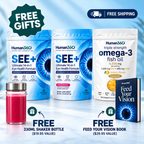 Human360 Buy 3: two SEE+ pouches and Omega-3, free shaker bottle and Feed Your Vision book